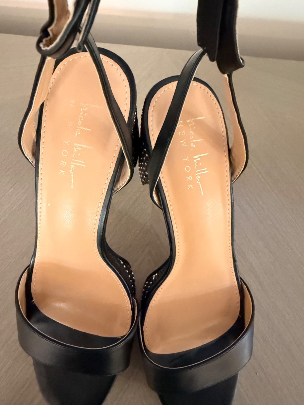 Black Sparkly Platform Sandal - Picture 2 of 7